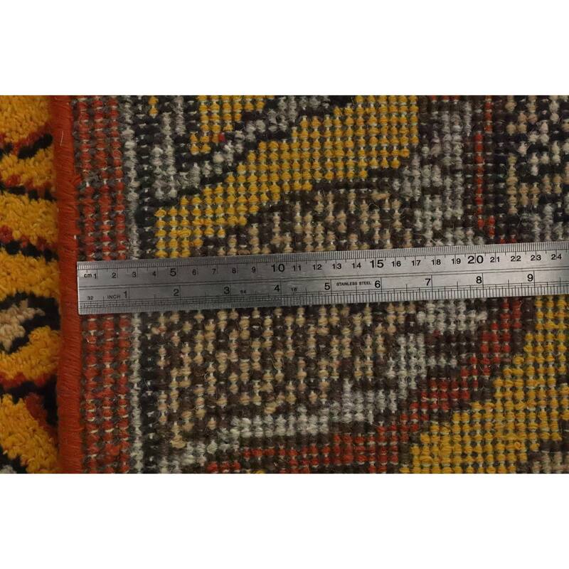 Hand Knotted Oriental 100% Wool Carpet Traditional Floral Oranges & Rust Ziegler Runner Rug - 8' 0'' X 2' 6''
