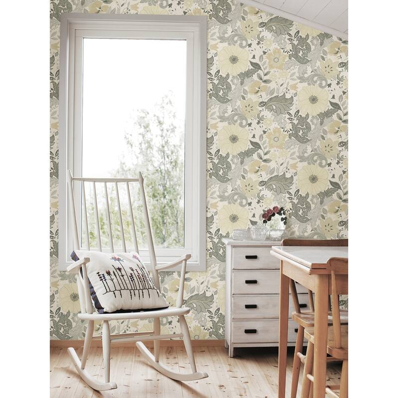 A-Street Prints Victoria Pastel Floral Nouveau Wallpaper