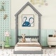 preview thumbnail 3 of 95, House-shaped Roof Headboard Floor Bed without slats Twin - Grey