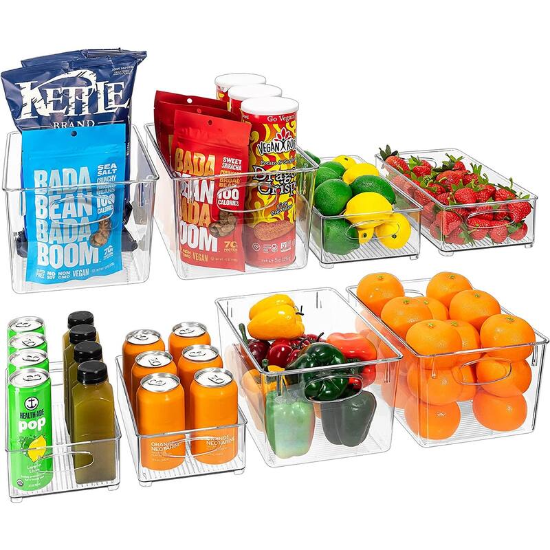 Sorbus Clear Plastic Organizer Storage Bin Containers with Handles for