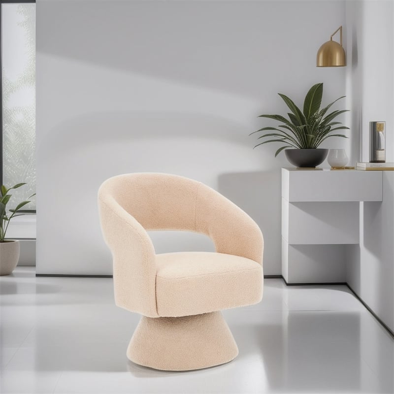 Swivel Accent Chair Armchair,Round Barrel Chair in Fabric,velvet