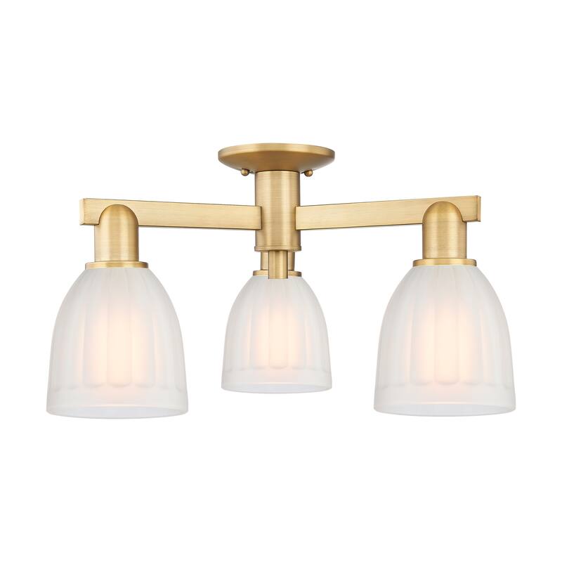 Innovations Lighting Endless Possibilities Arcadia - Brookfield - 3 Light 23" Semi-Flush Mount - Brushed Brass
