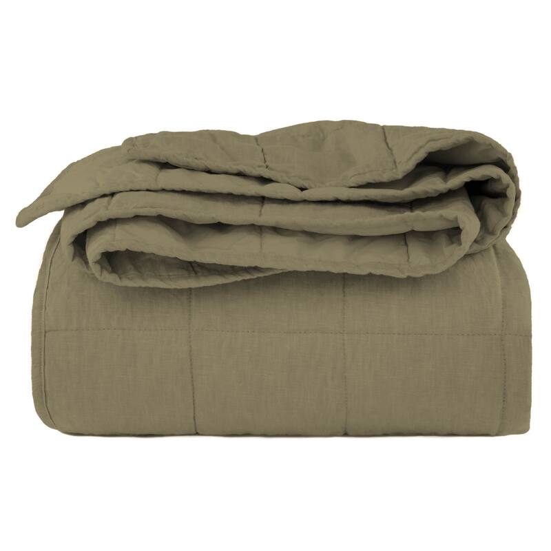 French Linen Box Stitch Quilt by BOKSER HOME