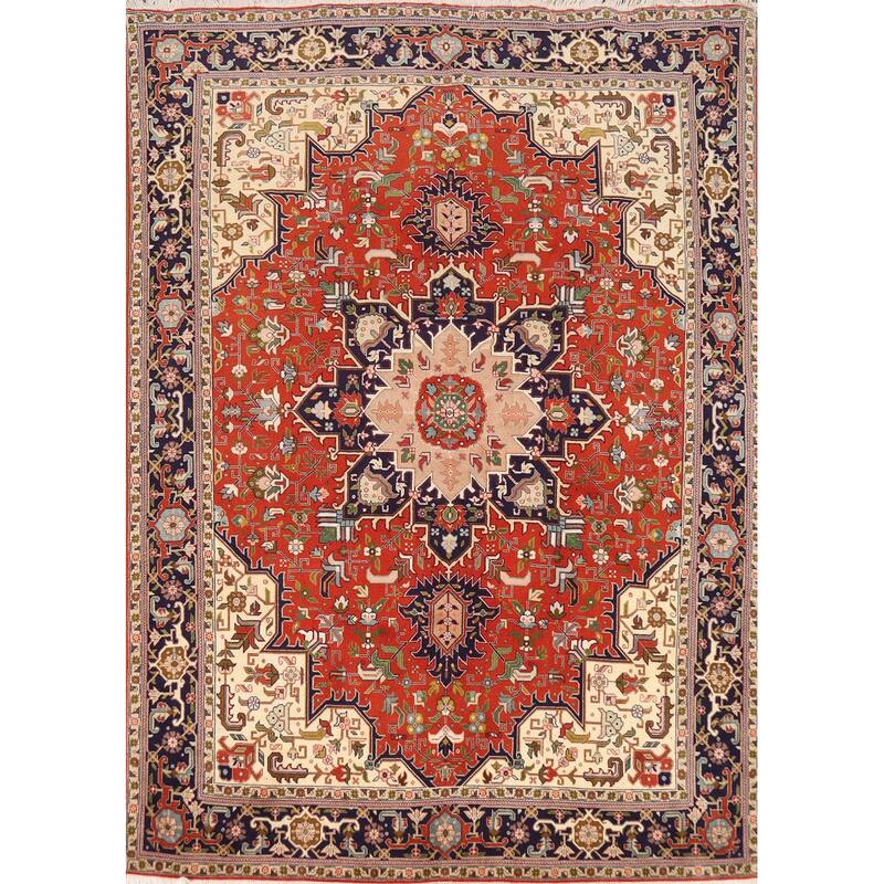 Orange Medallion Tabriz Persian Rug Handmade Wool Carpet - 4'11"x 6'6"