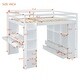 preview thumbnail 3 of 19, Full Size Loft Bed with Large Shelves,Writing Desk and LED Light