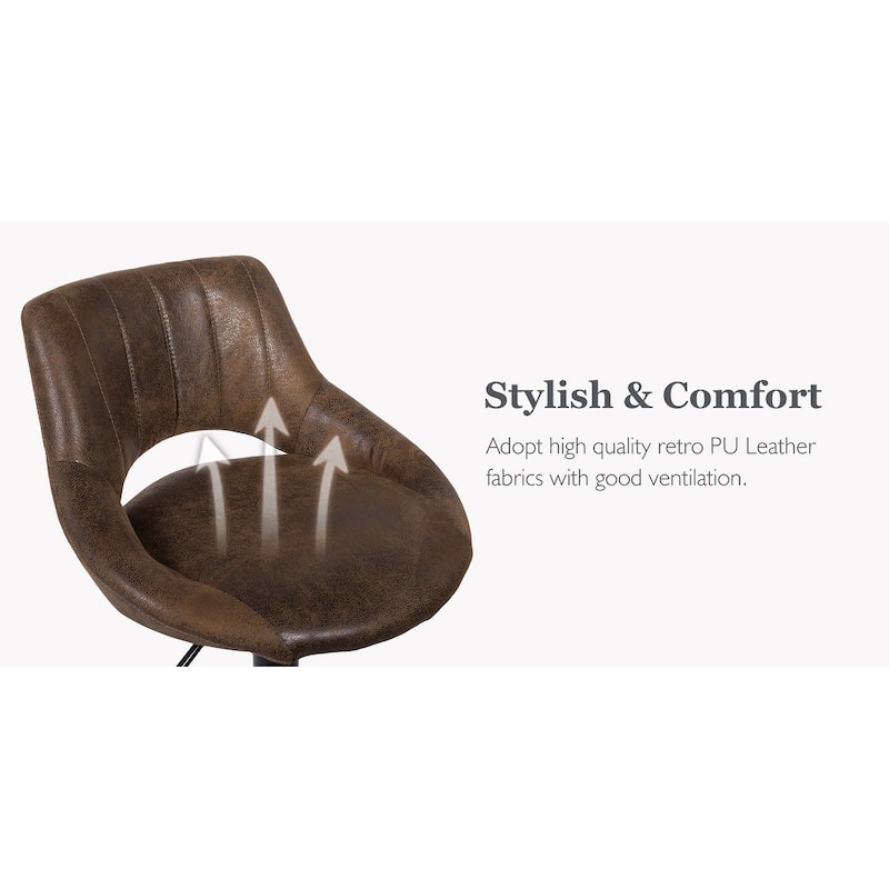 Retro Adjustable Swivel Barstool (Set of 2)