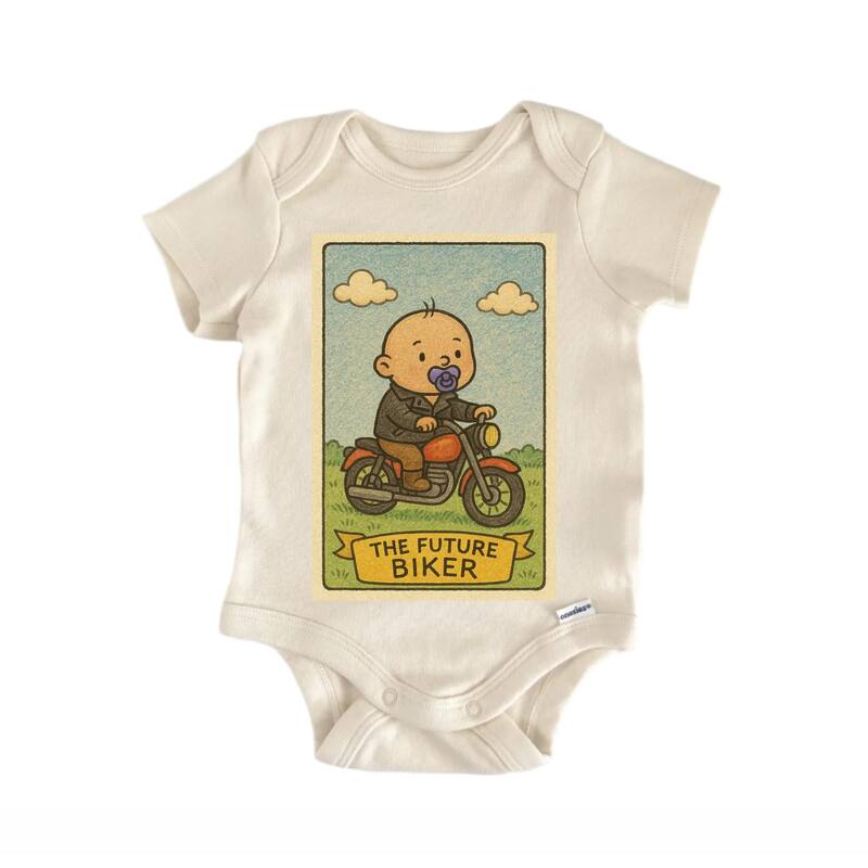Future Biker Motorcycle - Baby Bodysuit - White - 6-9M