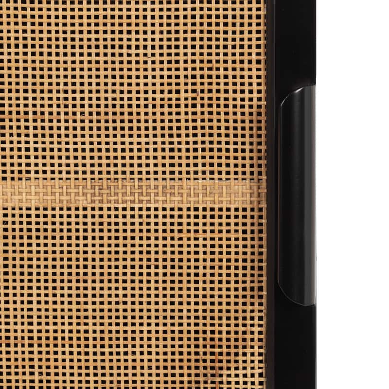 Kate and Laurel Ori Rattan Wall Cabinet