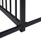 preview thumbnail 8 of 15, Metal Twin Size House Platform Kids Beds Frame, 2-in-1 Design with Guardrails, Black