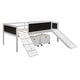 preview thumbnail 10 of 17, Climbing Frame & Rope Design Loft Bed with Slide and Double-sided Chalkboard, Twin size, White