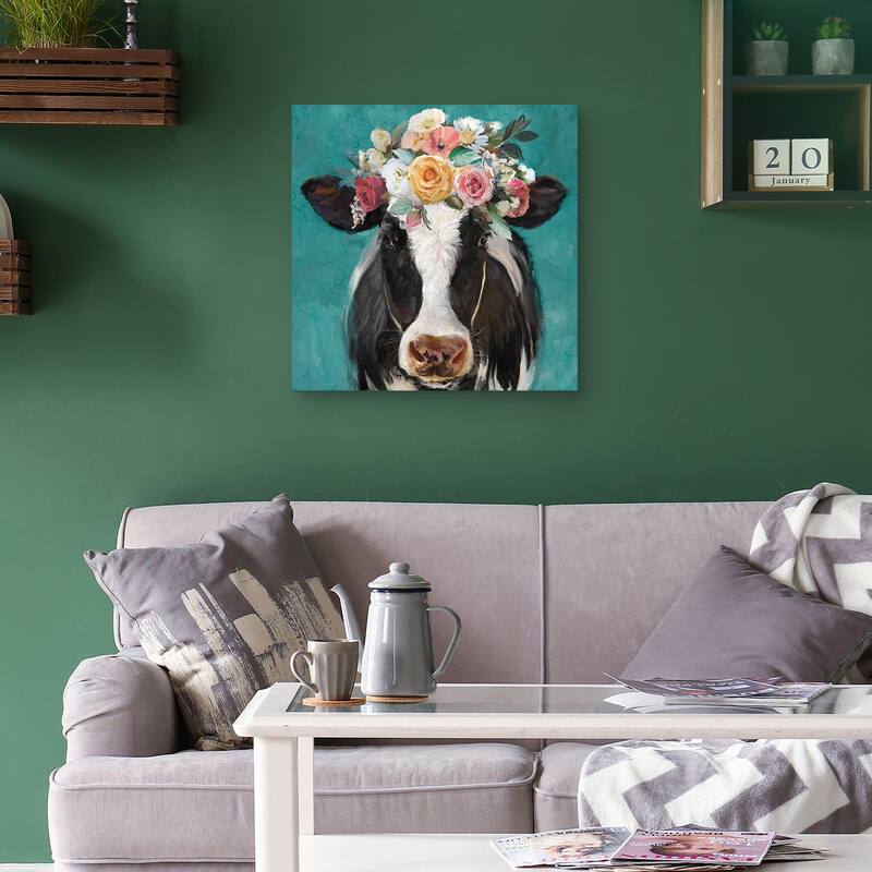 Fancy Cows II by Studio Arts Canvas Art Print