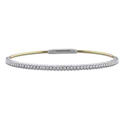 Miadora 3/5ct TW Diamond Bangle in 14k Two-Tone Gold