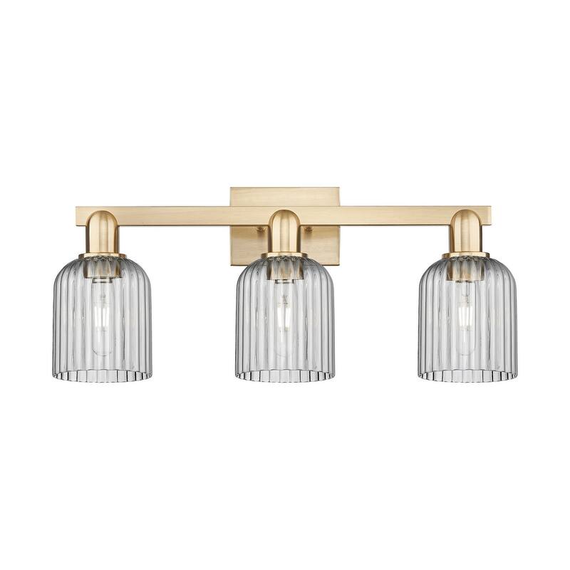 Innovations Lighting 716-3W-11-24 Bridal Veil Vanity Bridal Veil 3 - Champagne Bronze / Light Smoke