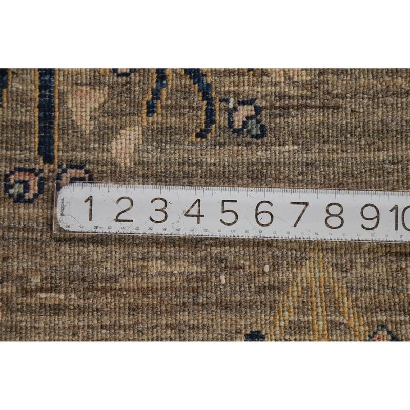 Hand Knotted Oriental 100% Wool Carpet Transitional Floral Brown Oushak Area Rug - 10' 0'' X 7' 10''