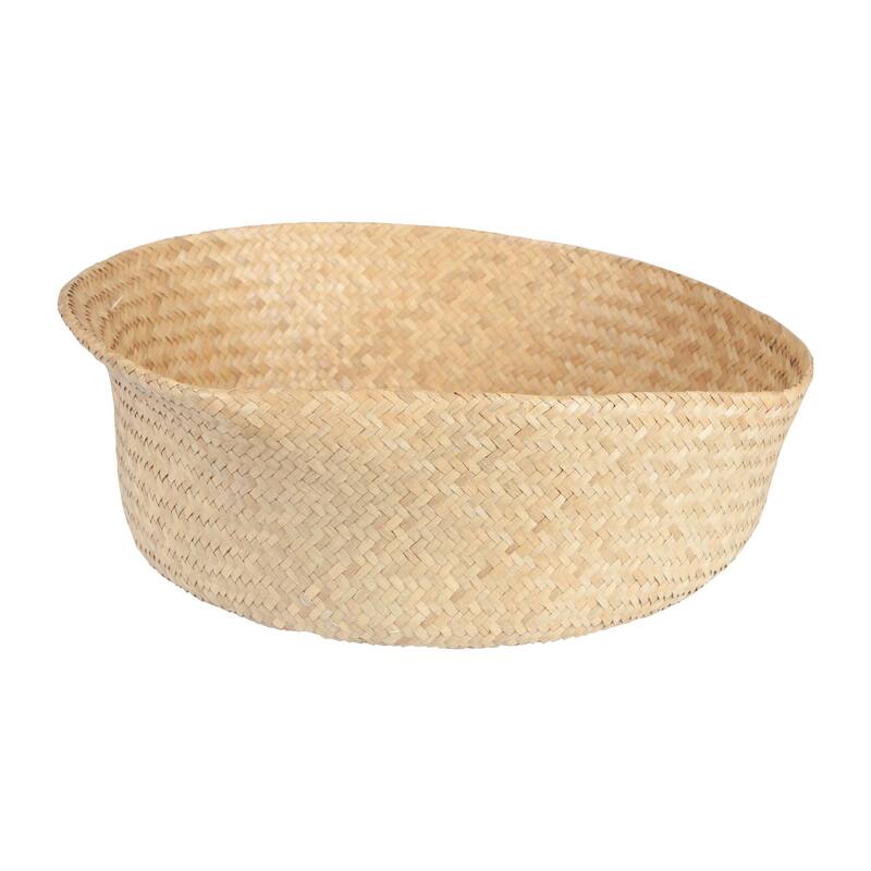 Handwoven Seagrass Basket Storage with Handles