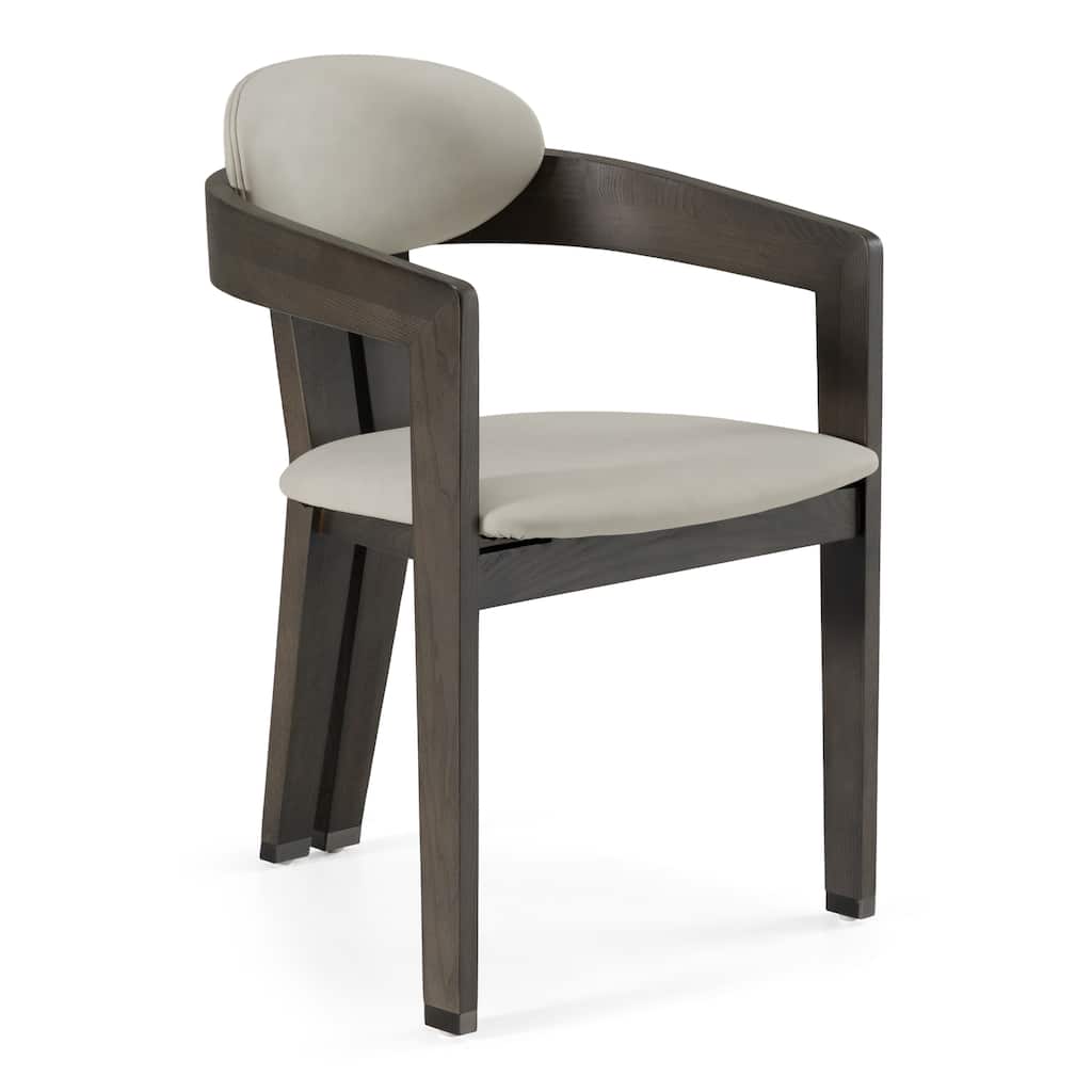 Modrest Thorne Light Grey and Dark Grey Arm Dining Chair
