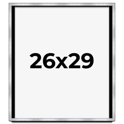 26x29 Shadow Box Frame Silver | 1.375 Inches Deep Real Wood