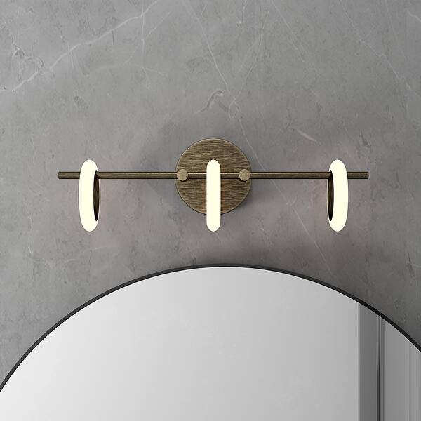 dimension image slide 1 of 2, Glow's Avenue 3-Light Dimmable Loop Ring Bathroom Vanity Light