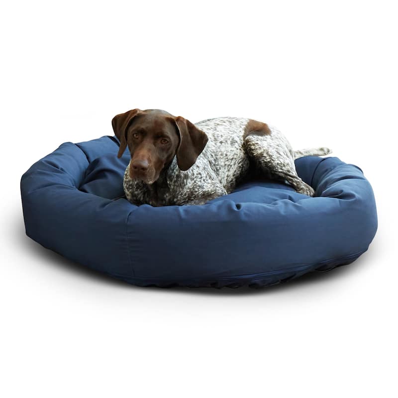 Happy Hounds Max Navy Rectangle Indoor/Outdoor Bumper Dog Bed
