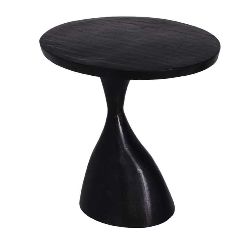 Round Outdoor Side Table - 21.5" - Matte Black