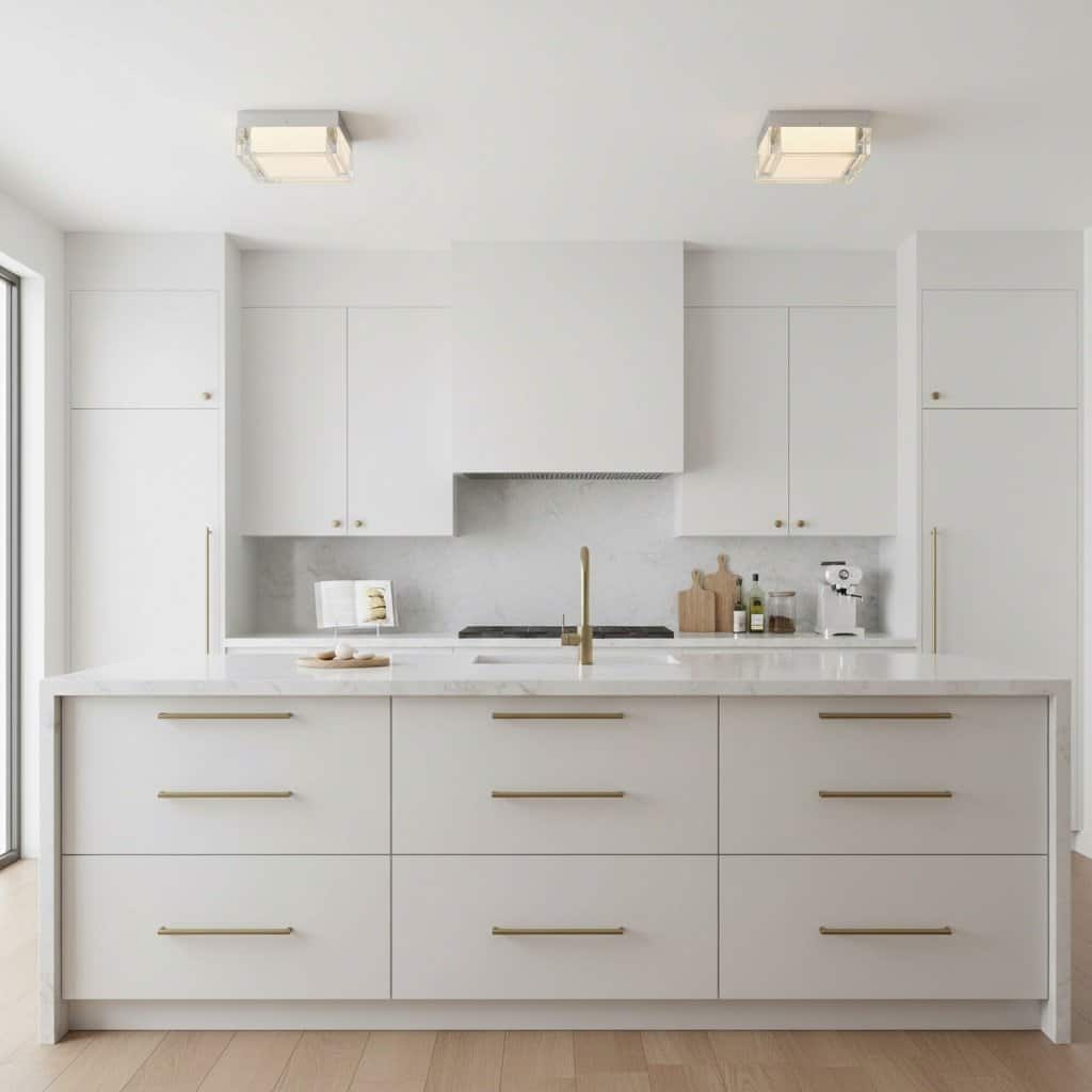 5 Inch Square LED Flush Mount Light Acrylic Diffuser 1500 Lumens Dimmable