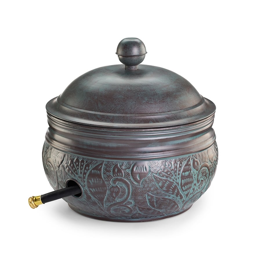 Cypress Hose Pot with Lid - Blue Verde Finish by Good Directions