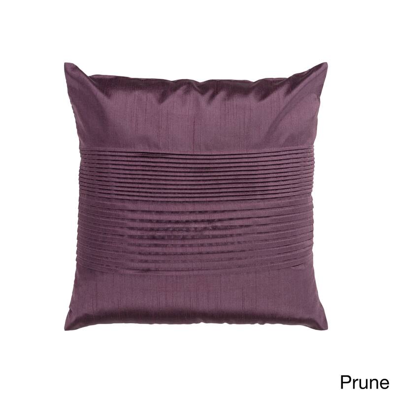 Livabliss Hind Decorative 18-inch Shiny Square Pleated Throw Pillow - Polyester - Prune Purple