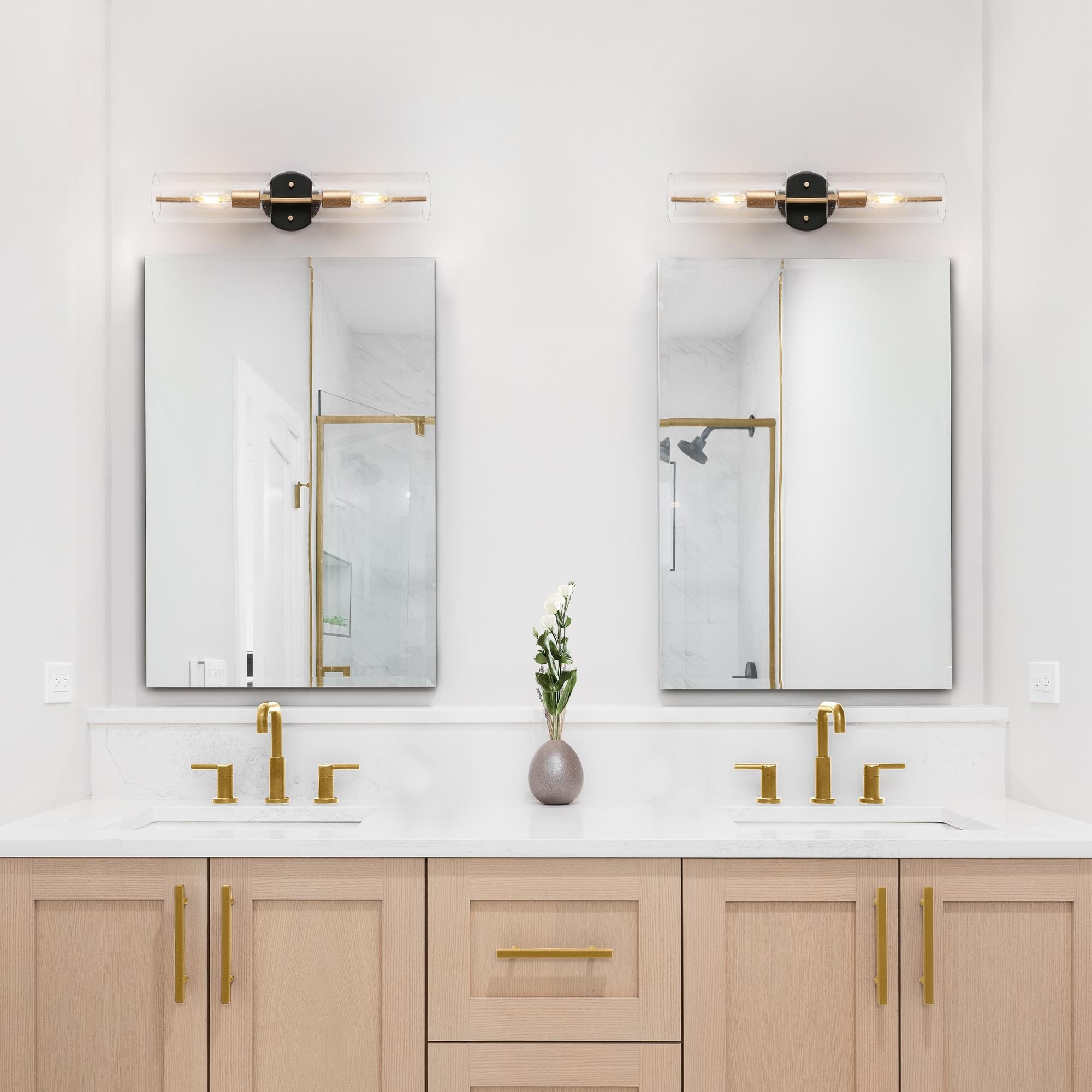 Zenith Modern Farmhouse Cylinder Seeded Glass Transitional