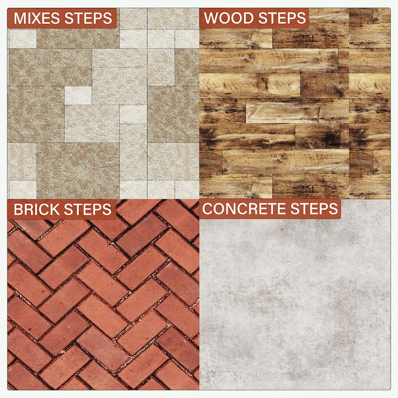 Hand Rails for Outdoor Steps, 2-3 Step Handrail 2 Pack