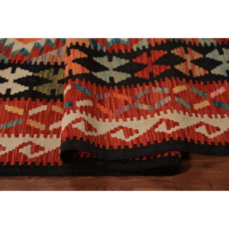 Trellis Kilim Oriental Area Rug Hand-Woven Wool Carpet - 7'10"x 9'10"