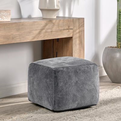 Villa by Classic Home Heirloom 18" Velvet Pouf