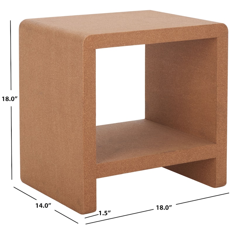 SAFAVIEH Couture Liivia Cork Cork Accent Table - 18" W x 14" D x 18" H - 18Wx14Dx18H