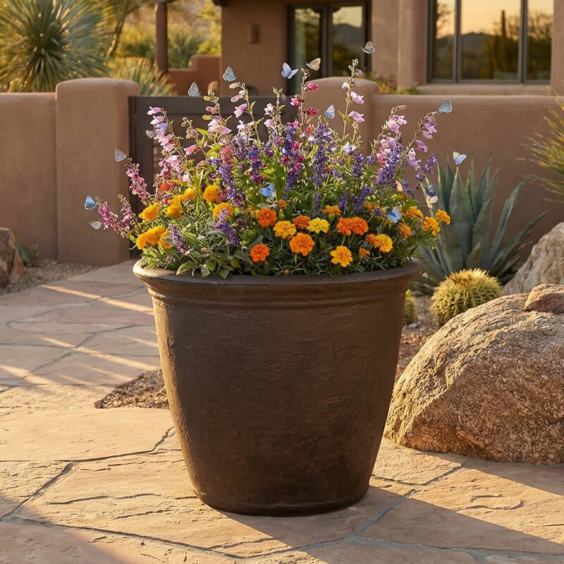 Sunnydaze Anjelica Outdoor Flower Pot Planter - 20-Inch - 2-Pack