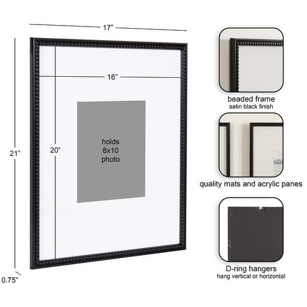 dimension image slide 1 of 2, Kate and Laurel Adlynn Beaded Photo Frame Set
