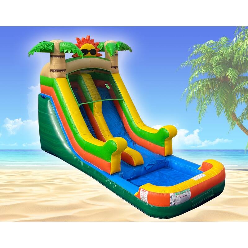 Jingo Jump 13FT Semi-Sunny Water Slide - 20′ L x 13′ H x 9′ W - Kids - 20′ L x 13′ H x 9′ W