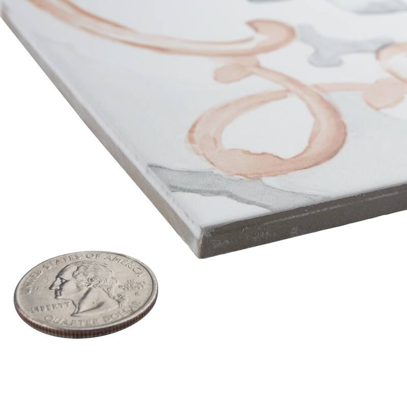 Merola Tile Saint Germain Chaud Deco Jules 5-3/4" x 5-3/4" Porcelain Floor and Wall Tile