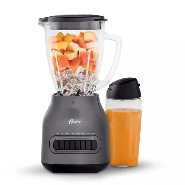 slide 2 of 6, Oster 8-Speed Glass Jar Blender with 20oz Blend-n-Go Cup