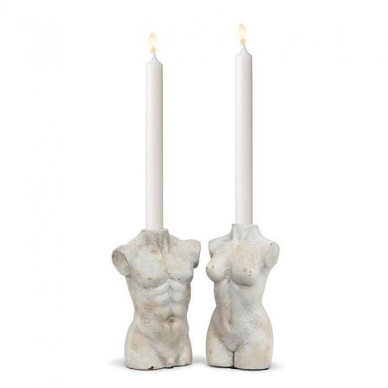 Male Torso Taper Candle Holder