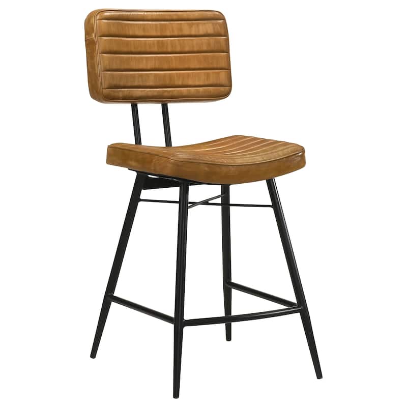 Partridge Leather Upholstered Counter Height Stools (Set of 2)