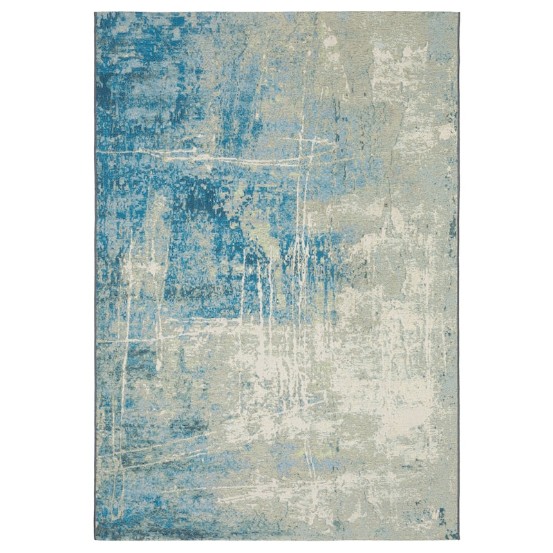 Style Haven Nova Distressed Glacial Abstract Beige/ Blue Area Rug