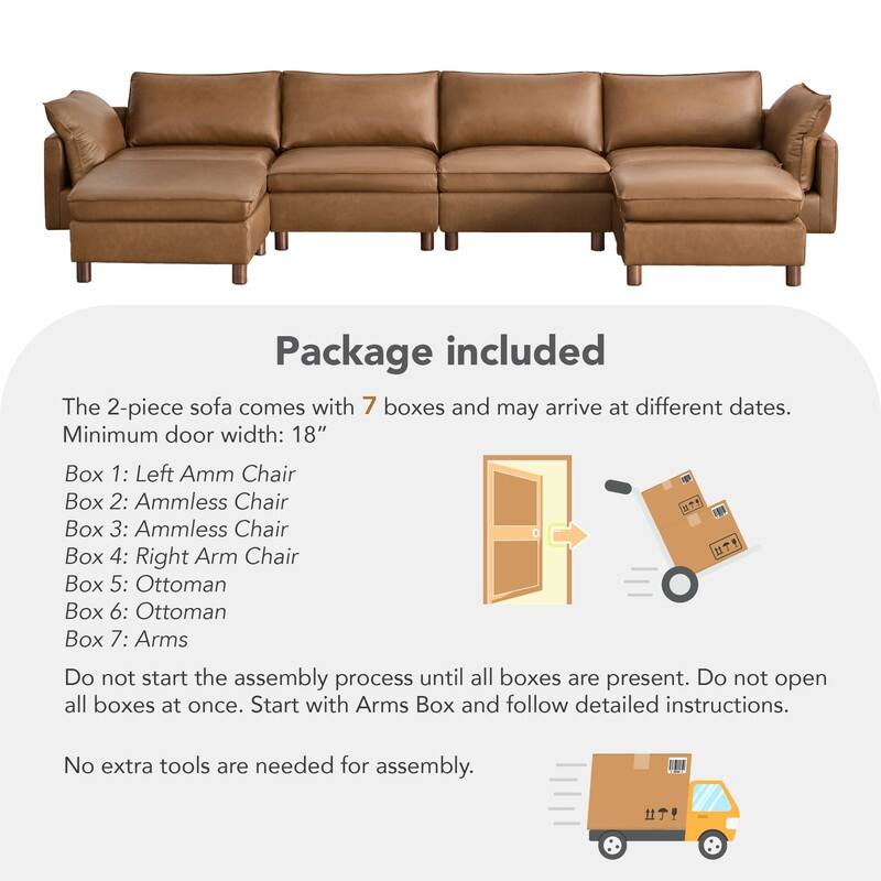 Spruce & Spring Modular Cloud Couch Sofa with Wood Legs for Living Room