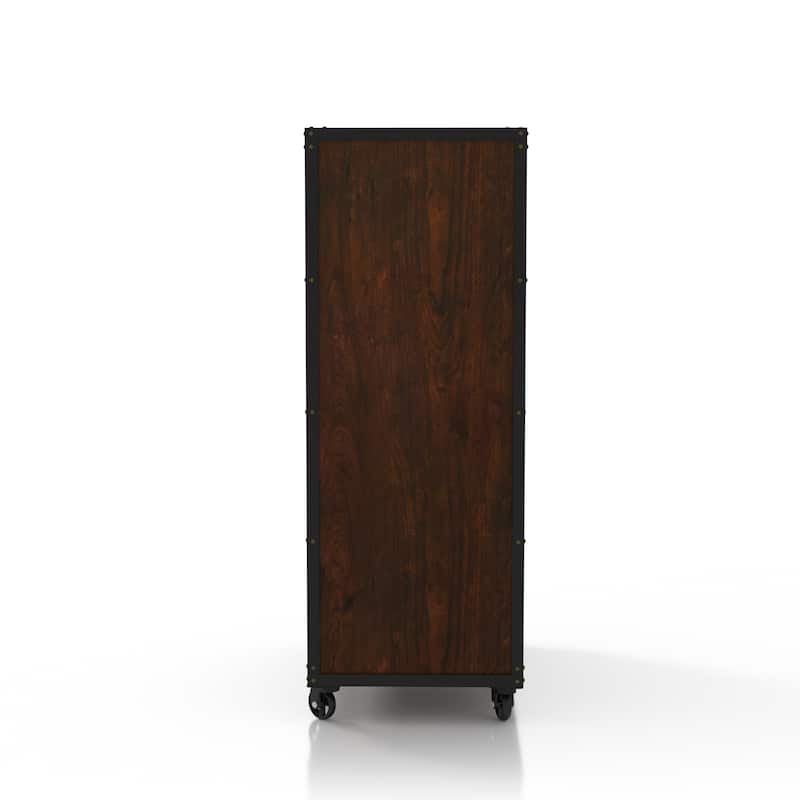 Aurville Vintage Walnut 5-Drawer Mobile Chest by Furniture of America