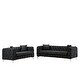 preview thumbnail 4 of 12, Morden Fort Modern Contemporary Loveseat and Sofa Set with Deep Button Tufting Dutch Velvet, Solid Wood Frame and Iron Legs Black