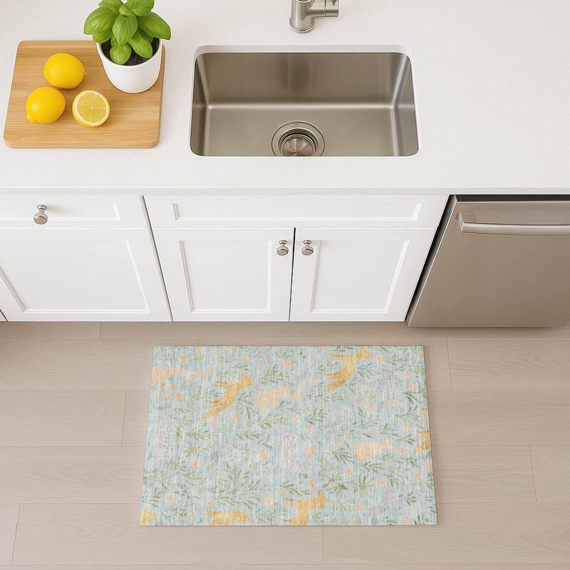 Machine Washable Indoor/ Outdoor Whimsy Foxy Chantille Rug