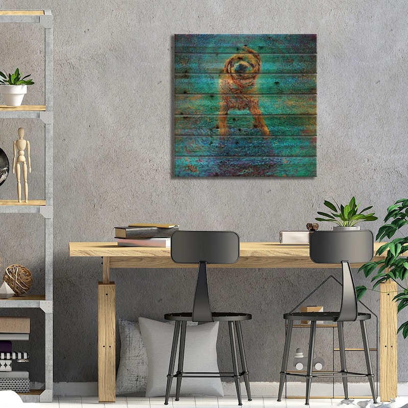 Shakin' Off The Blues Print On Wood by Iris Scott - Multi-Color