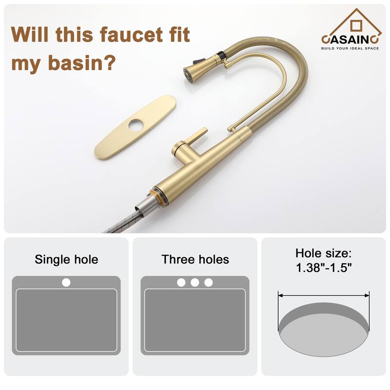Single-Handle Kitchen Faucet with Dual Function Sprayhead