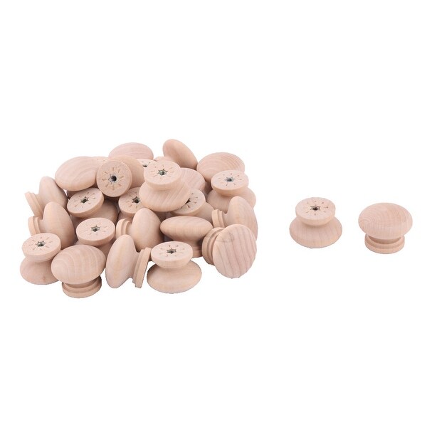 Dorm Wood Round Single Hole Furniture Wardrobe Pull Handle Grip Knob 26 Pcs
