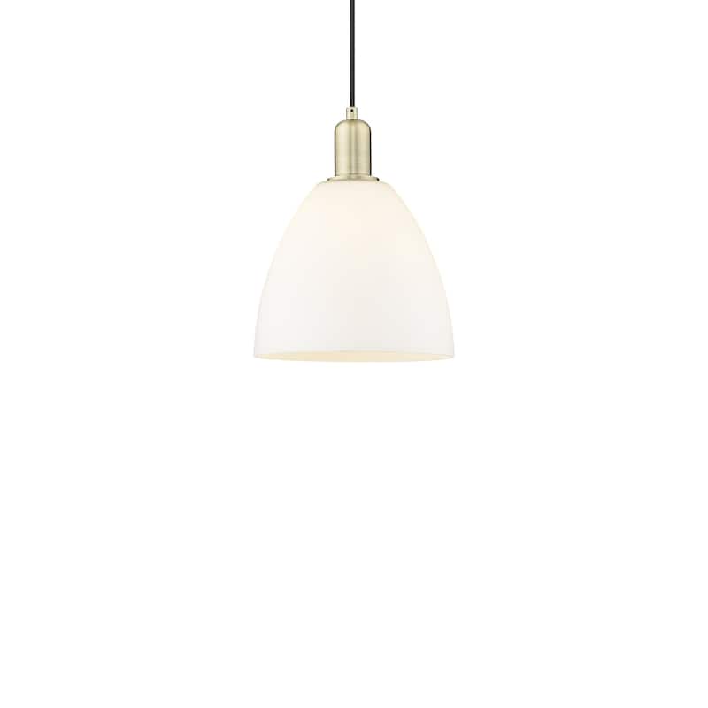 Innovations Lighting 716-1P-13-9 Bristol Pendant Bristol 9" Wide Mini - Antique Brass / Matte White