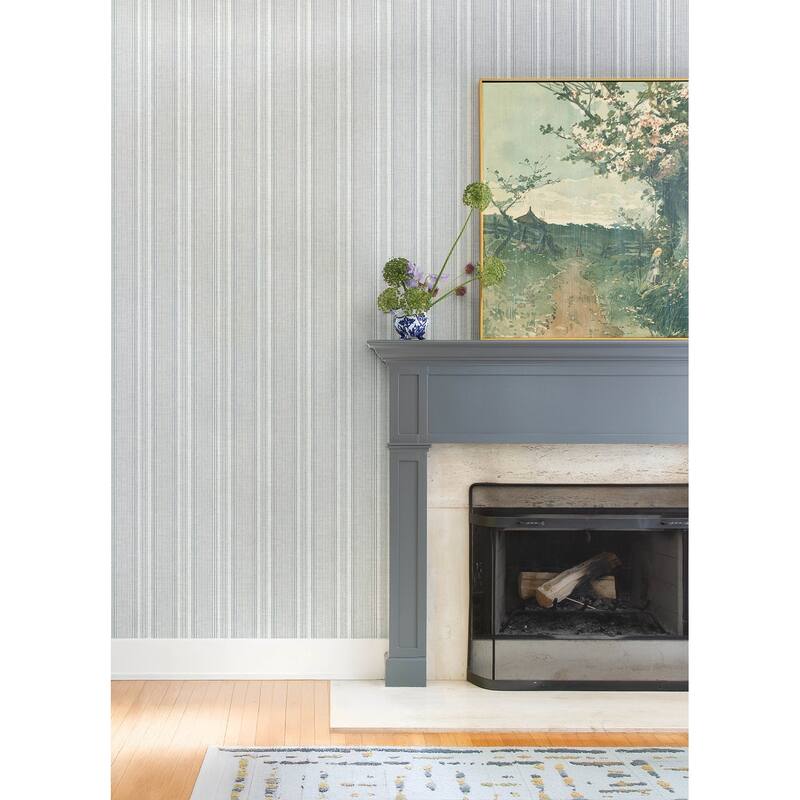 A-Street Prints Ayanna Blue Striped Wallpaper