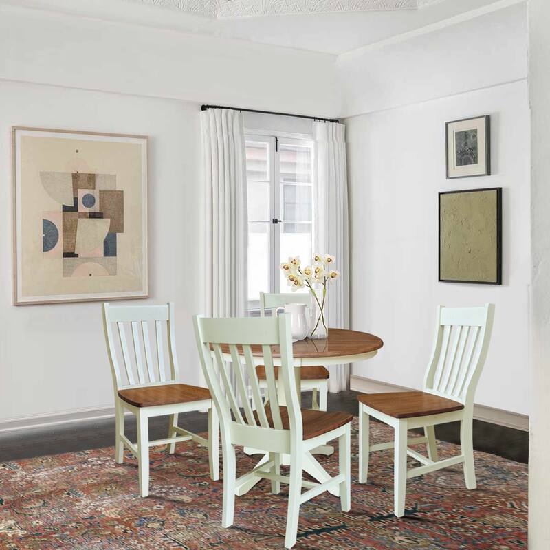 36" Round Pedestal Dining Table with Cafe Chairs